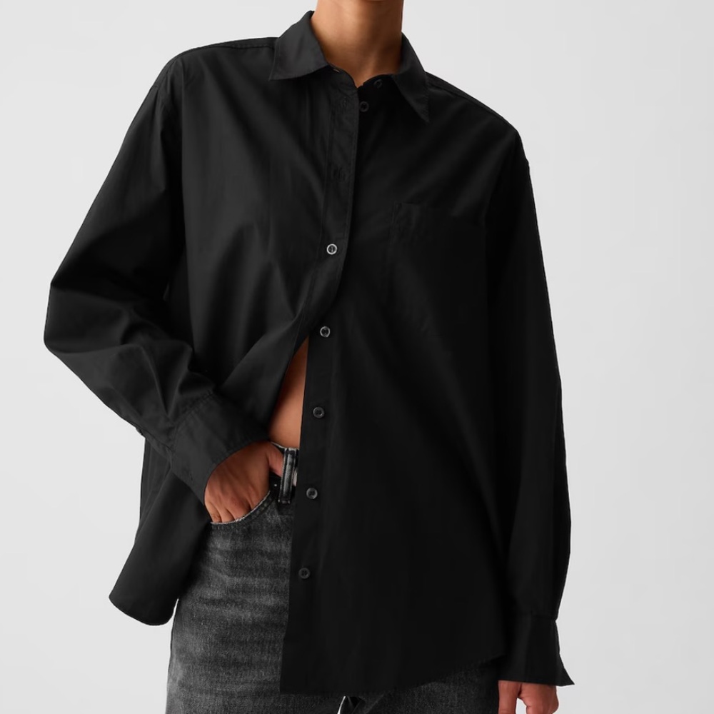 NWT Gap Black Button Down Shirt